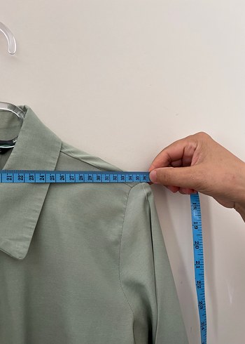 Düğmeli Uzun Kollu Keten Kadın Gömlek - Görsel 4