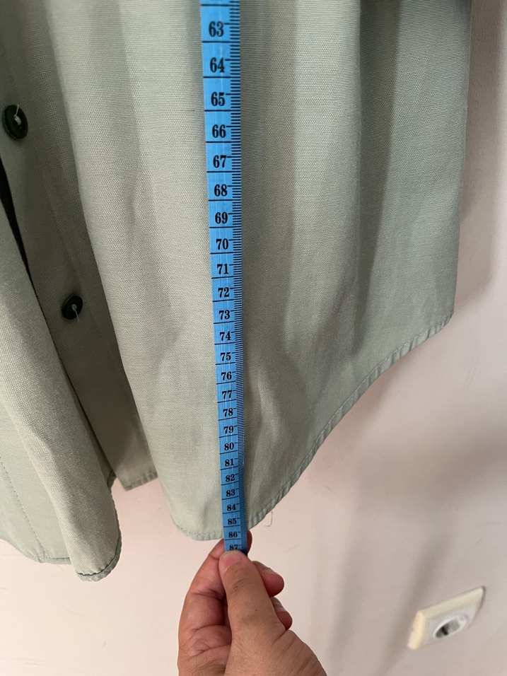 Düğmeli Uzun Kollu Keten Kadın Gömlek - Görsel 5