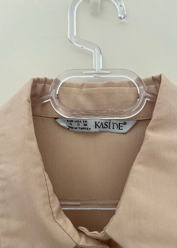 Bej Kadın Gömlek Uzun Kollu Düğmeli - Görsel 2