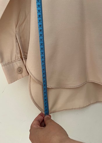 Bej Kadın Gömlek Uzun Kollu Düğmeli - Görsel 6
