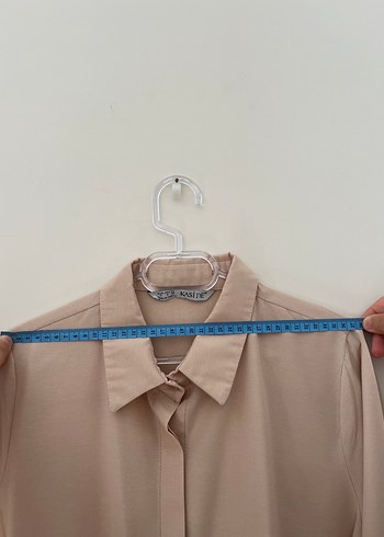 Bej Kadın Gömlek Uzun Kollu Düğmeli - Görsel 4
