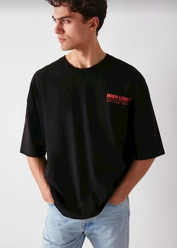 Diğer Hıgh kalın dokulu oversize pamuk tshirt