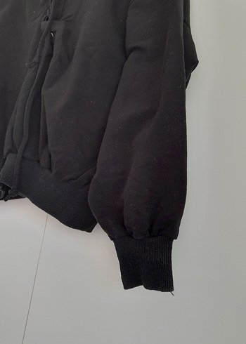 l Beden Siyah Bağcıklı Oversize Sweatshirt