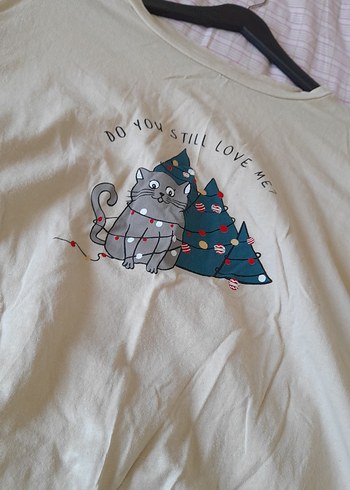 %100 Pamuklu Çizgili Yılbaşı Pijama Takımı - Görsel 6