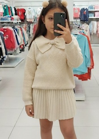 Kız Çocuk Bej Triko Etek