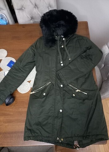 38 Beden haki Renk Koton yeşil parka mont