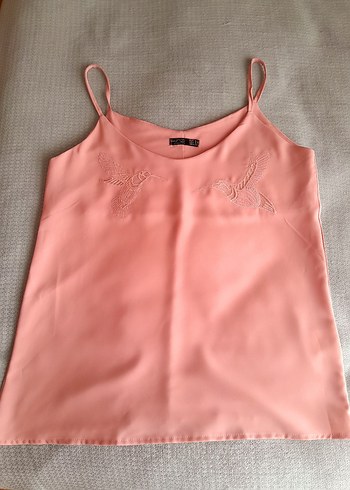s Beden Askılı Pembe Şık Bluz