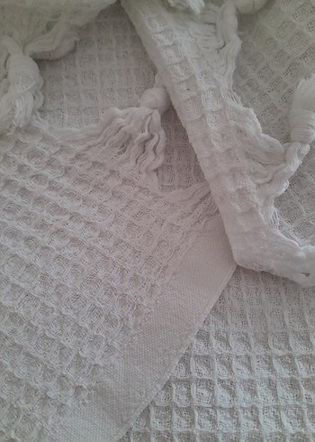 Vintage Yüzde Yüz Pamuklu  Beyaz Pike - Görsel 4