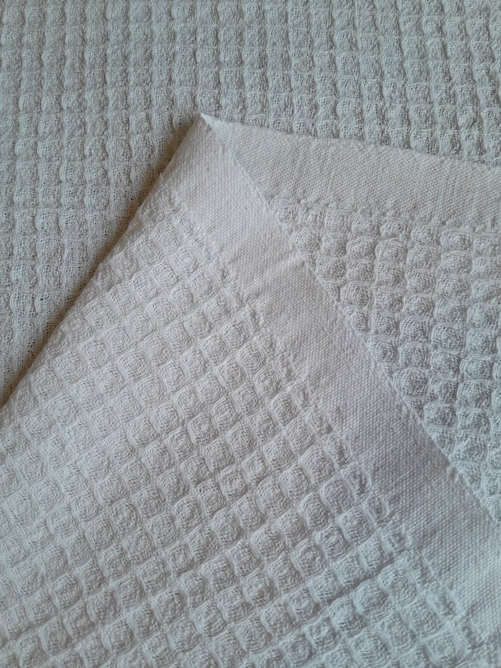 Vintage Yüzde Yüz Pamuklu  Beyaz Pike - Görsel 5