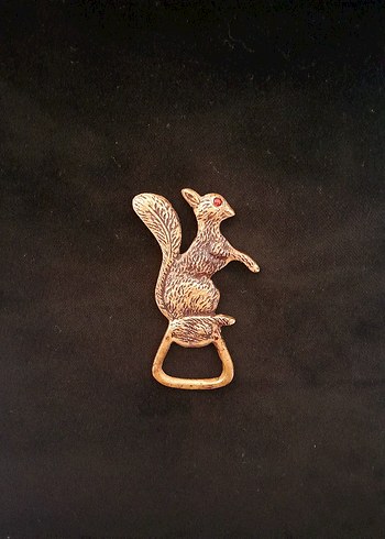 Vintage Pirinç Sincap Şişe Açacağı / Nadir - Görsel 2