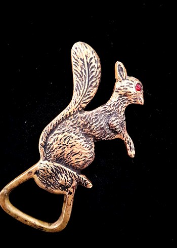 Vintage Pirinç Sincap Şişe Açacağı / Nadir - Görsel 5