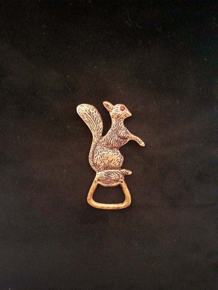 Vintage Pirinç Sincap Şişe Açacağı / Nadir - Görsel 2