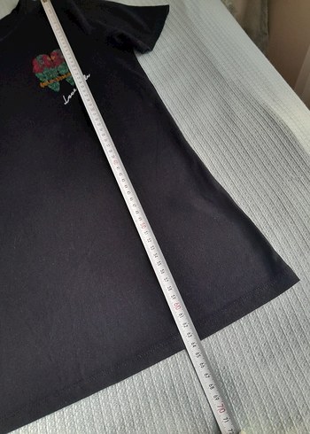 George - Aşk Kuşları Payetli Siyah Penye Tişört - Görsel 7