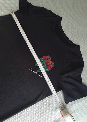 George - Aşk Kuşları Payetli Siyah Penye Tişört - Görsel 6