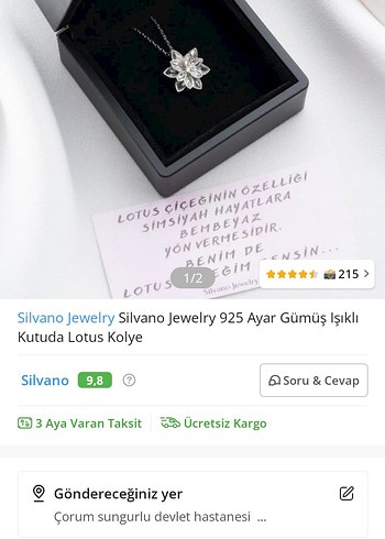 Beden Beyaz Çiçek gümüş lotus Kolye