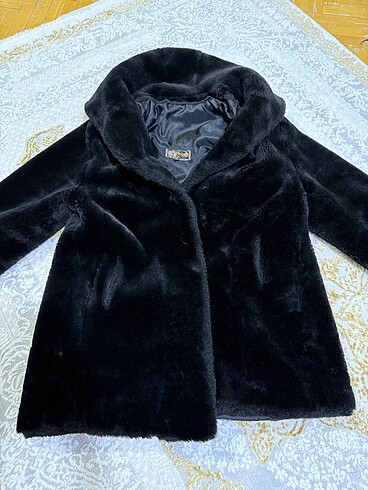 Diğer Siyah Peluş Mont Kapişonlu 38 beden