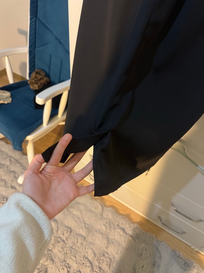 Siyah Drapeli Midi Siyah Gotik Elbise - Görsel 4