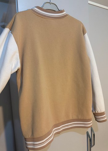 Bej Kadın Bomber Ceket, Rahat Kesim, Fermuarlı - Görsel 5