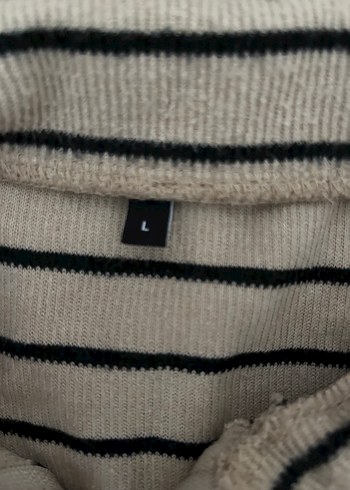 Zara Gri Çizgili Örme Polo Tişört
