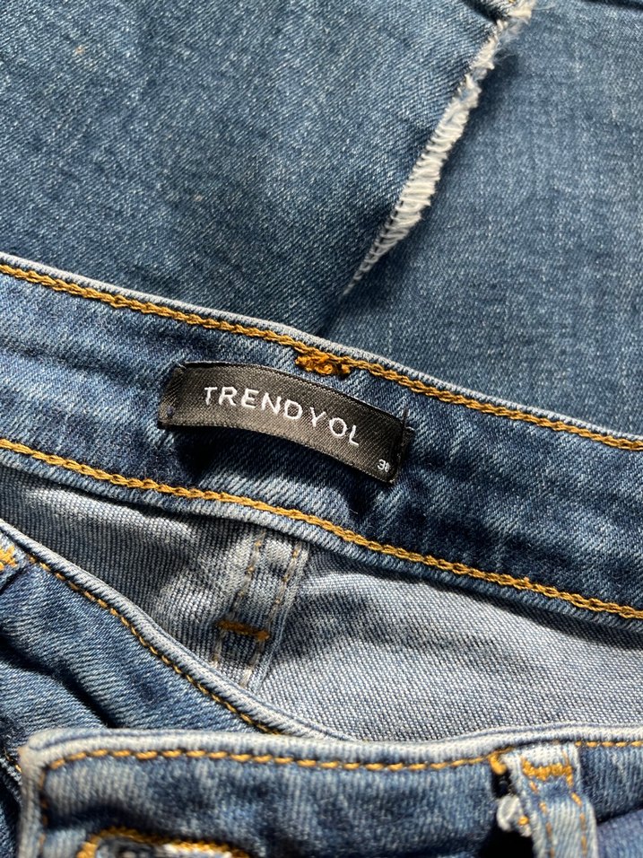 Tokalı Lacivert ve Gri Kadın Kot Pantolonlar - Görsel 2