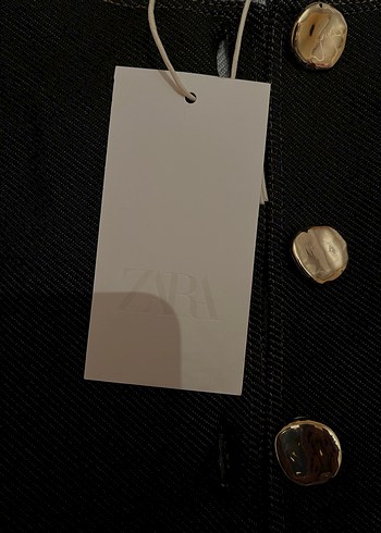 Düğmeli Siyah Kot Yelek - Görsel 3