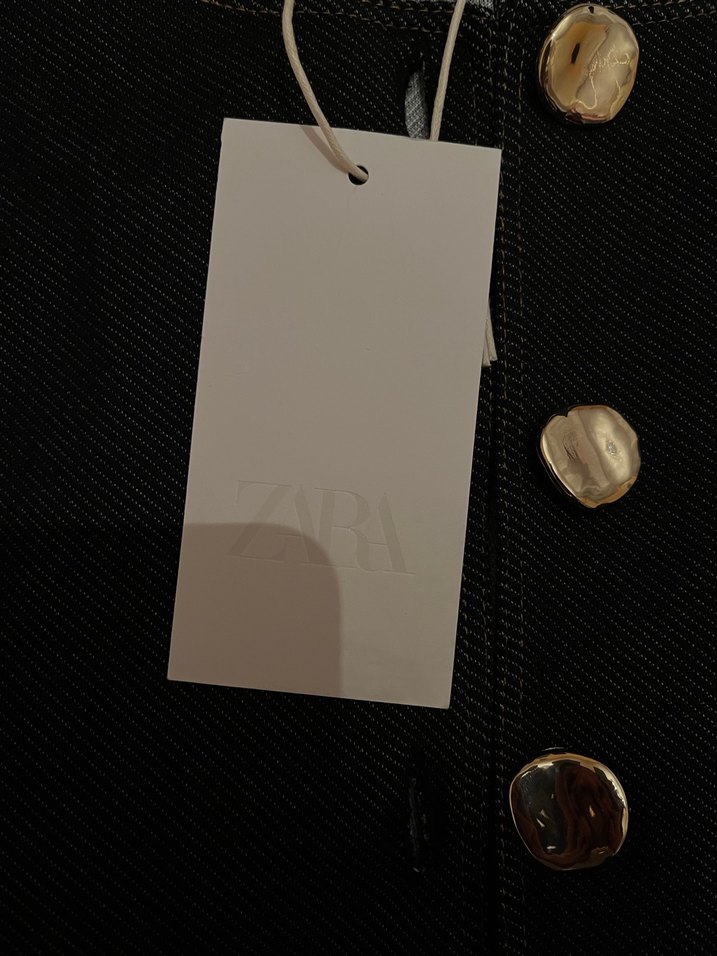 Düğmeli Siyah Kot Yelek - Görsel 3