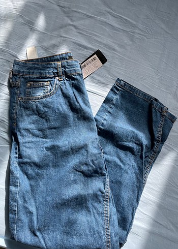 Kadın Lacivert Bol Kesim Midi Denim Pantolon - Görsel 4