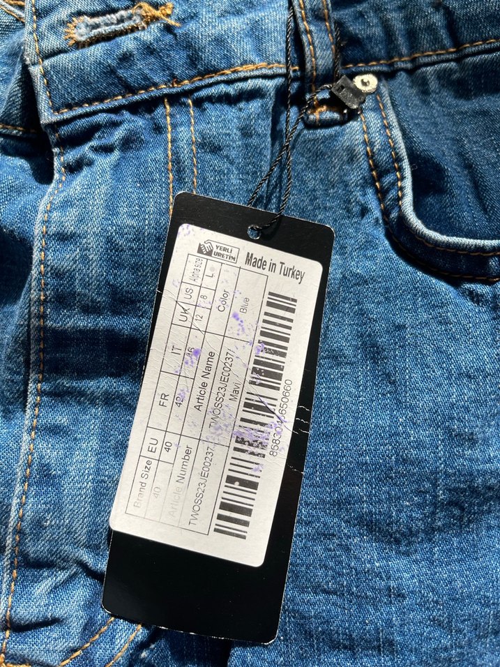 Kadın Lacivert Bol Kesim Midi Denim Pantolon - Görsel 3