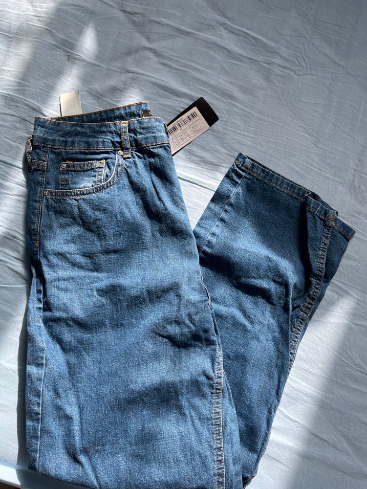 Kadın Lacivert Bol Kesim Midi Denim Pantolon - Görsel 4