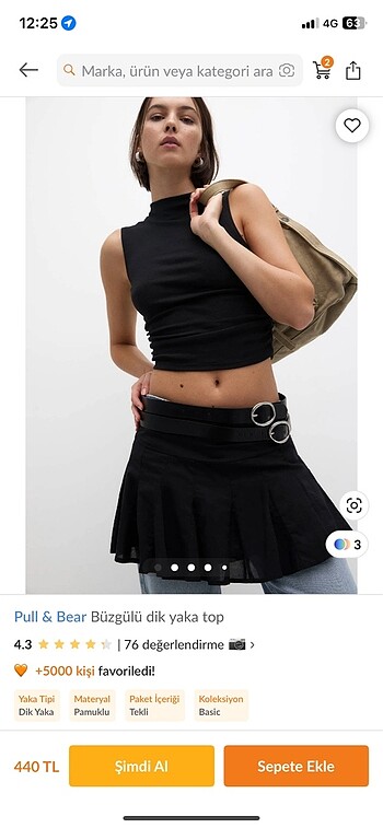 Pull and bear büzgülü top crop