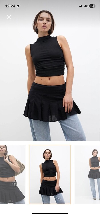 Pull and Bear Pull and bear büzgülü top crop