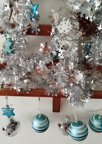 Gri ve Mavi Yılbaşı Duvar Süsü - Görsel 3