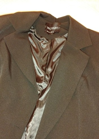 Düğmeli Siyah Kadın Blazer Ceket yırtmaçlı - Görsel 5