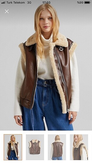 Bershka deri yelek