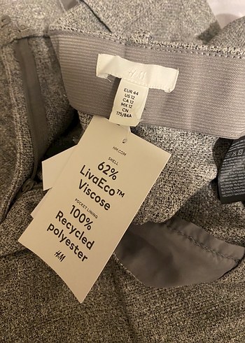 Gri Pilili Keten Kadın Pantolon - Görsel 3