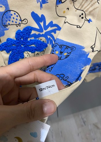 Mavi Baskılı Uzun Kollu Erkek Bebek Takımı - Görsel 2