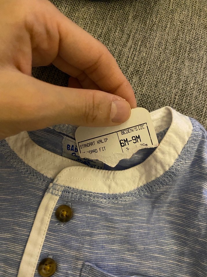 Gri Kısa Kollu Bebek tshirt - Görsel 2