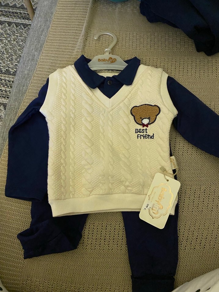 Nakışlı Triko Bebek Takımı - Görsel 3