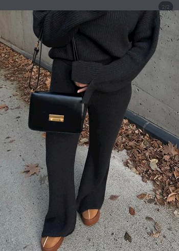 Kadın Siyah Yün Oversize takım - Görsel 3