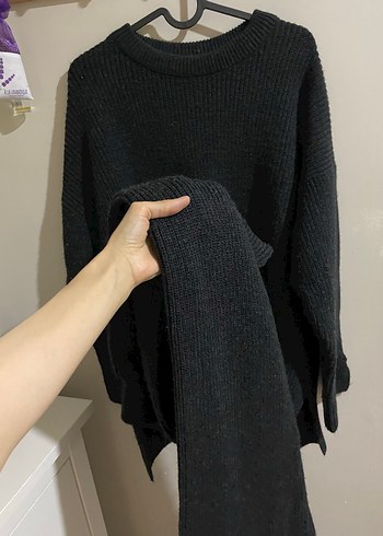 Kadın Siyah Yün Oversize takım - Görsel 10