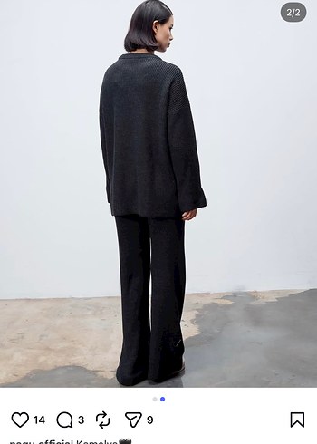 Kadın Siyah Yün Oversize takım - Görsel 2