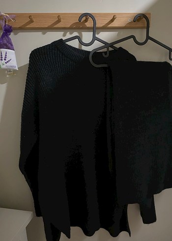 Kadın Siyah Yün Oversize takım - Görsel 8