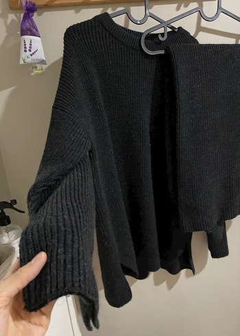 Kadın Siyah Yün Oversize takım - Görsel 7