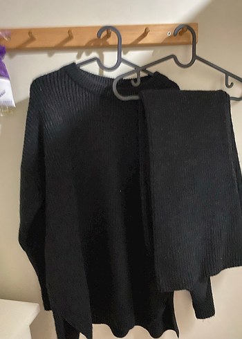 Kadın Siyah Yün Oversize takım - Görsel 9