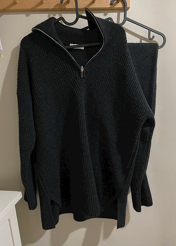 Gri Yün Kadın Oversize Triko - Görsel 9