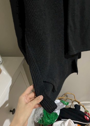 Gri Yün Kadın Oversize Triko - Görsel 7