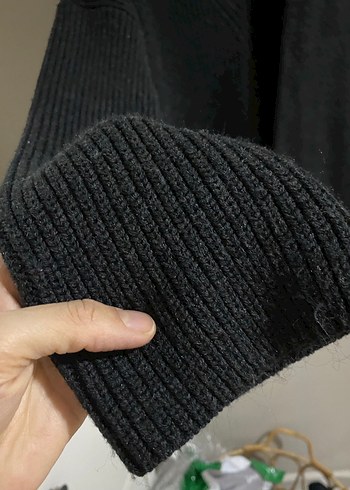 Gri Yün Kadın Oversize Triko - Görsel 6