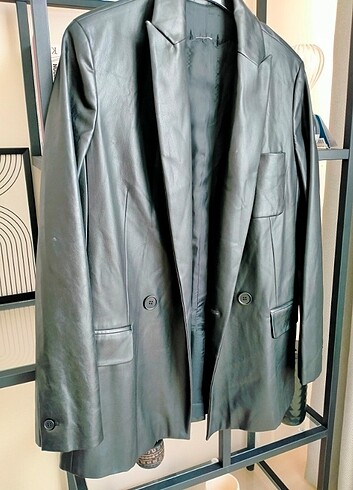 Twist blazer deri ceket