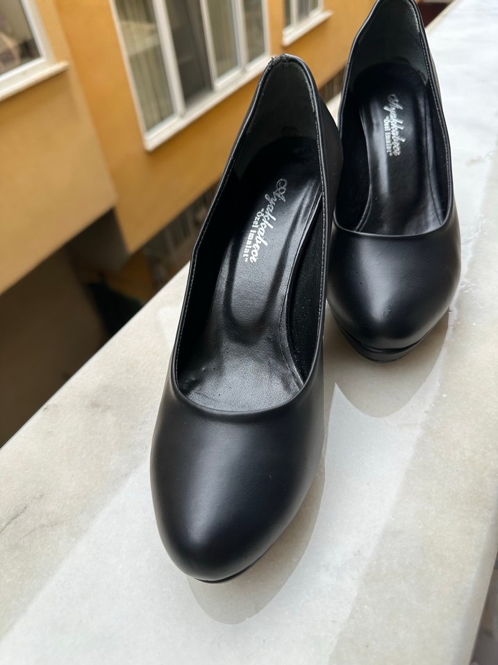 Klasik Siyah Topuklu Kadın Ayakkabı - Görsel 5