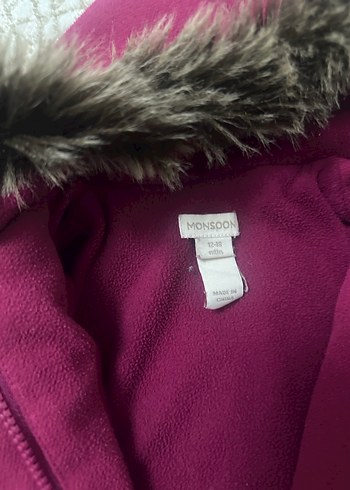 Kürklü Kapüşonlu Mor Kız Çocuk Kabanı - Görsel 5